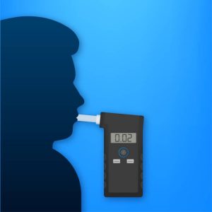 Handheld Breath Alcohol Tester Analyzer Electronic Device. Vector stock illustration.